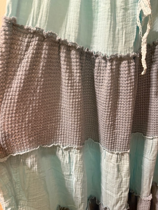 POL Aqua and Light Gray Tiered Maxi Skirt - Picture 4 of 6